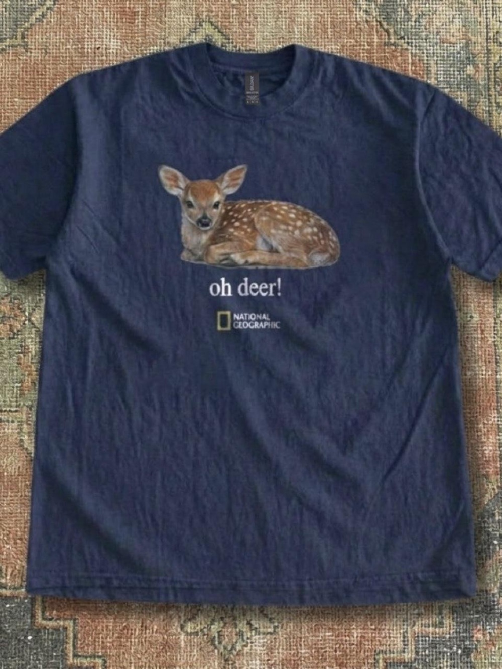 Gildan Navy Short-Sleeve Tee with Fawn Graphic